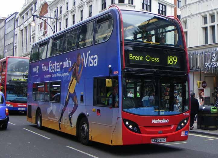 Metroline Alexander Dennis Enviro400H hybrid TEH1098